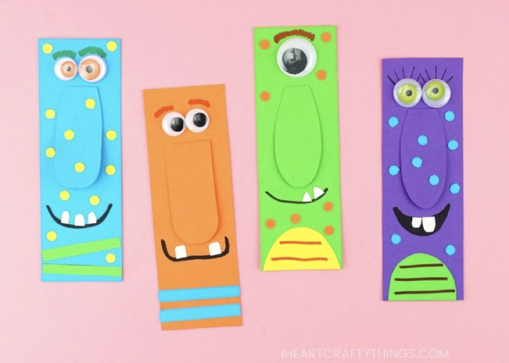 Three Fun Back to School DIY Bookmarks Crafts for Kids